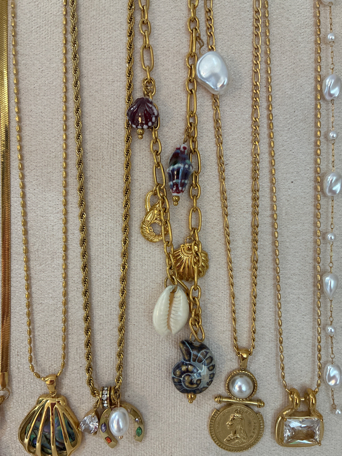 Blue & Plum Ocean Charms Necklace
