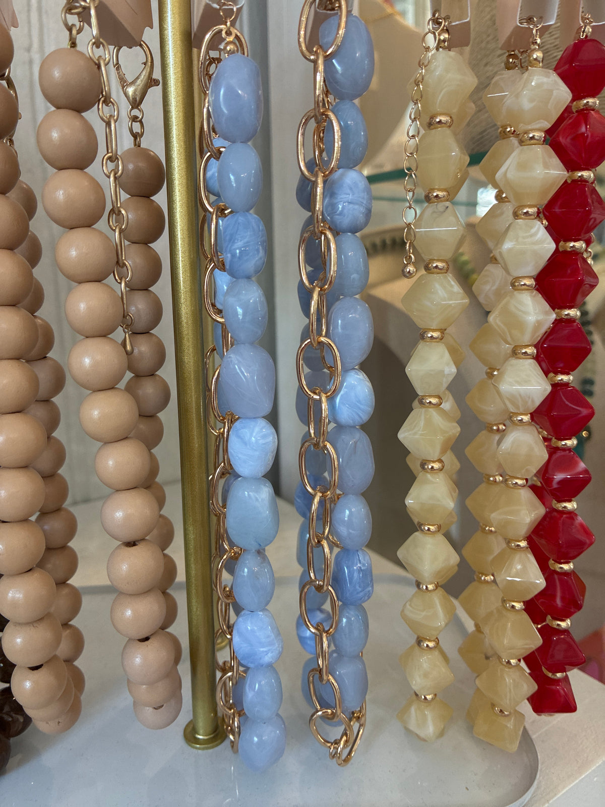 Powder Blue Stone Layered Necklace