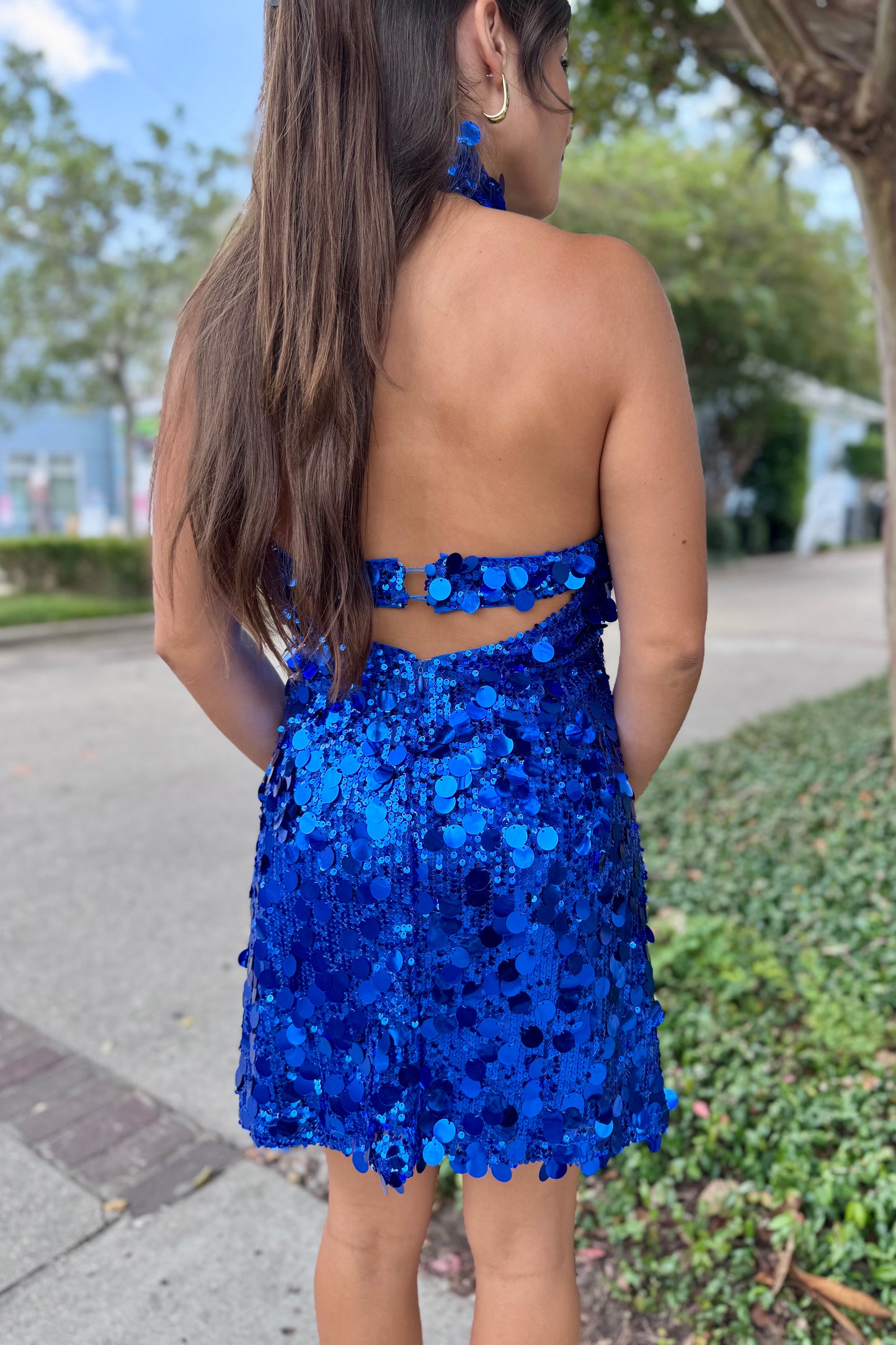 lac bleu sequin dress SEQUIN LAC BLEU WOMEN'S GOLD BLACK DRESS SIZE M PLUNGING NECKLINE LINED PARTY