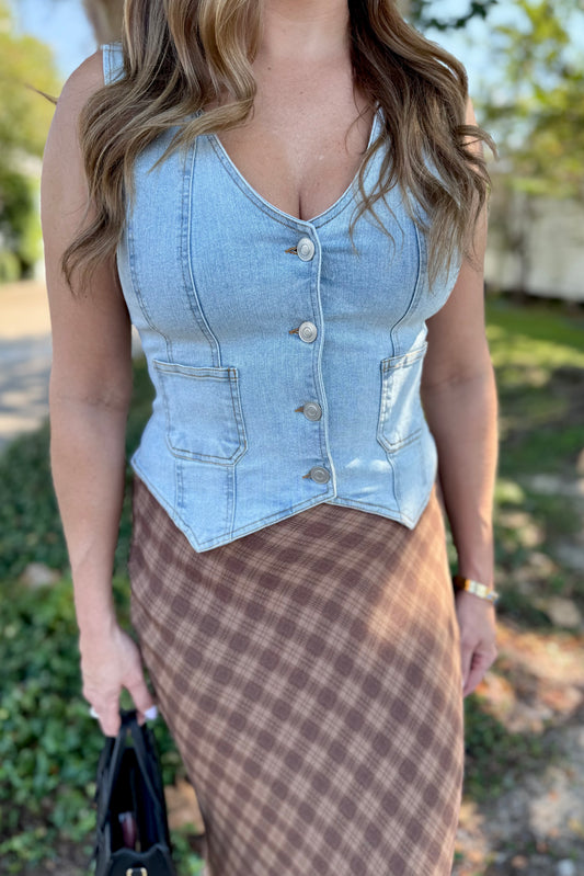 Velice Denim Vest Top