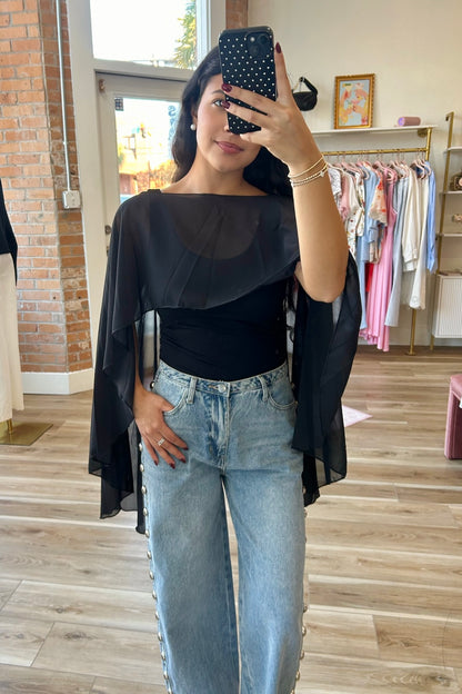 Capelet Sheer Top