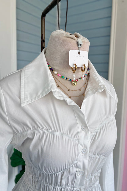 Jolie Button Top