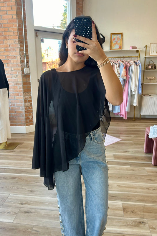 Capelet Sheer Top