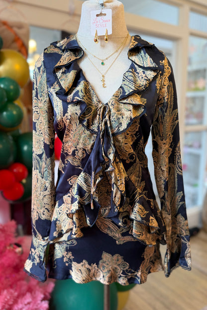 Paisley Ruffle Top