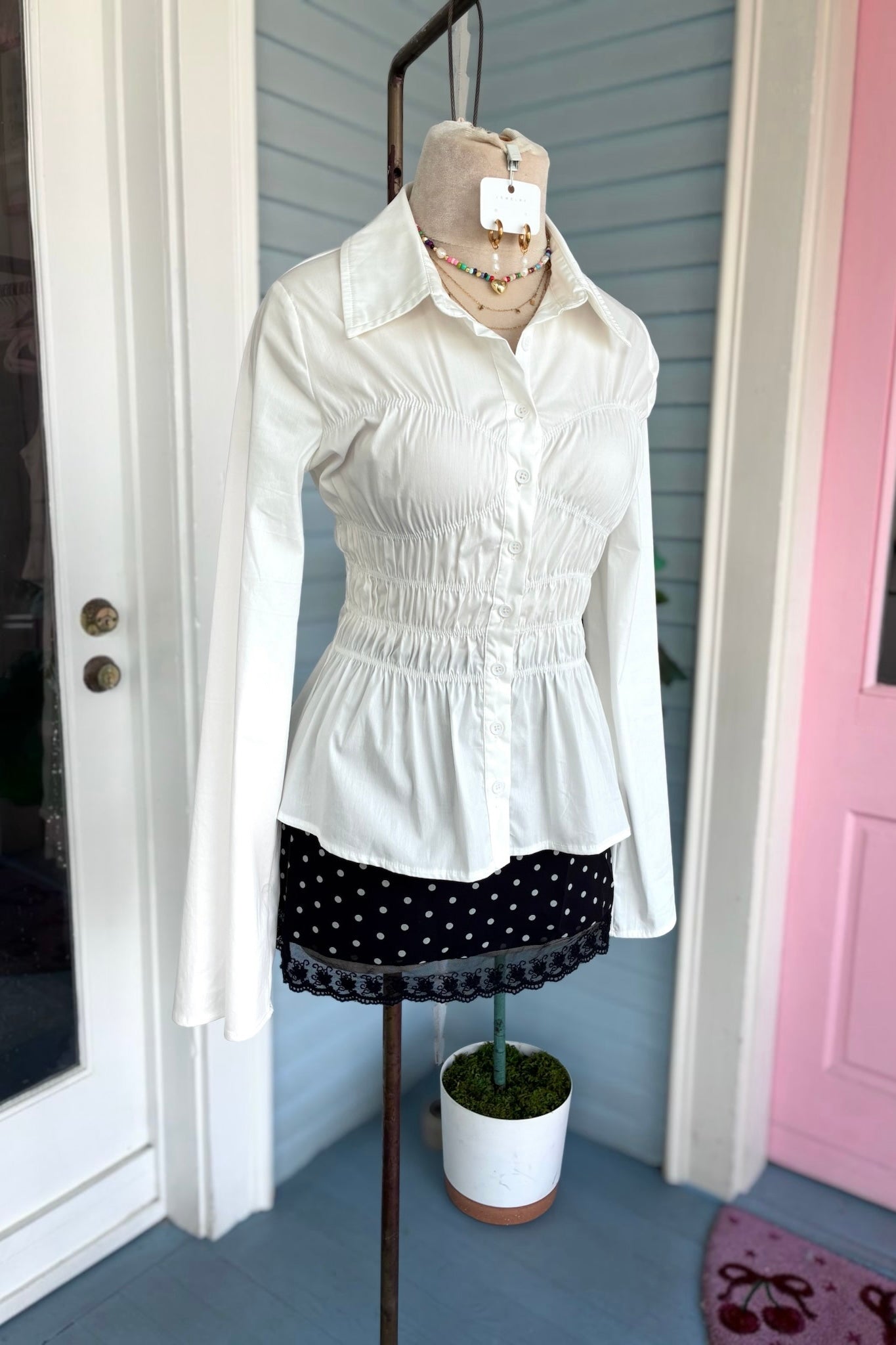 Jolie Button Top
